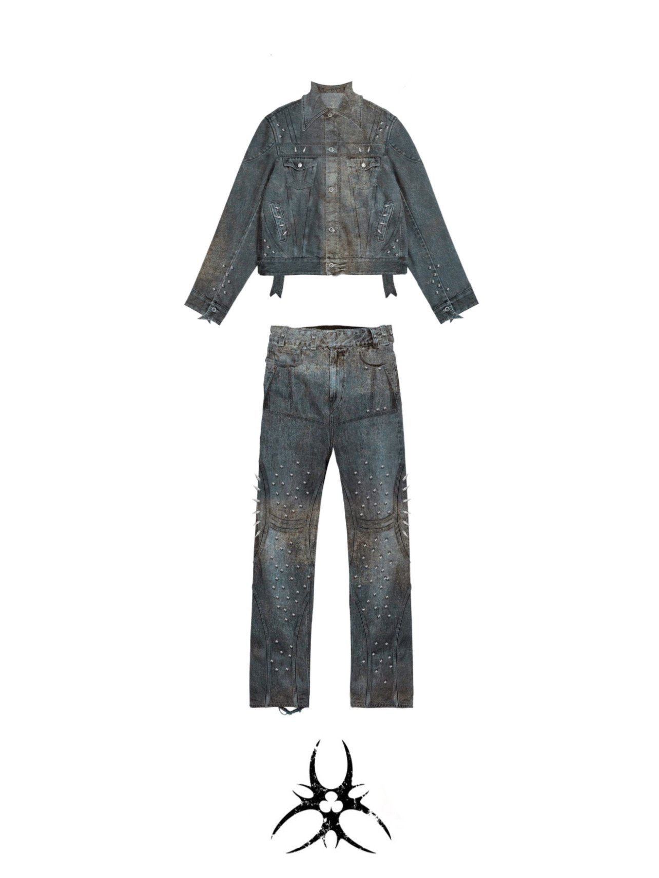 "MORE CHAOS" SPIKED JAPANESE DENIM SET