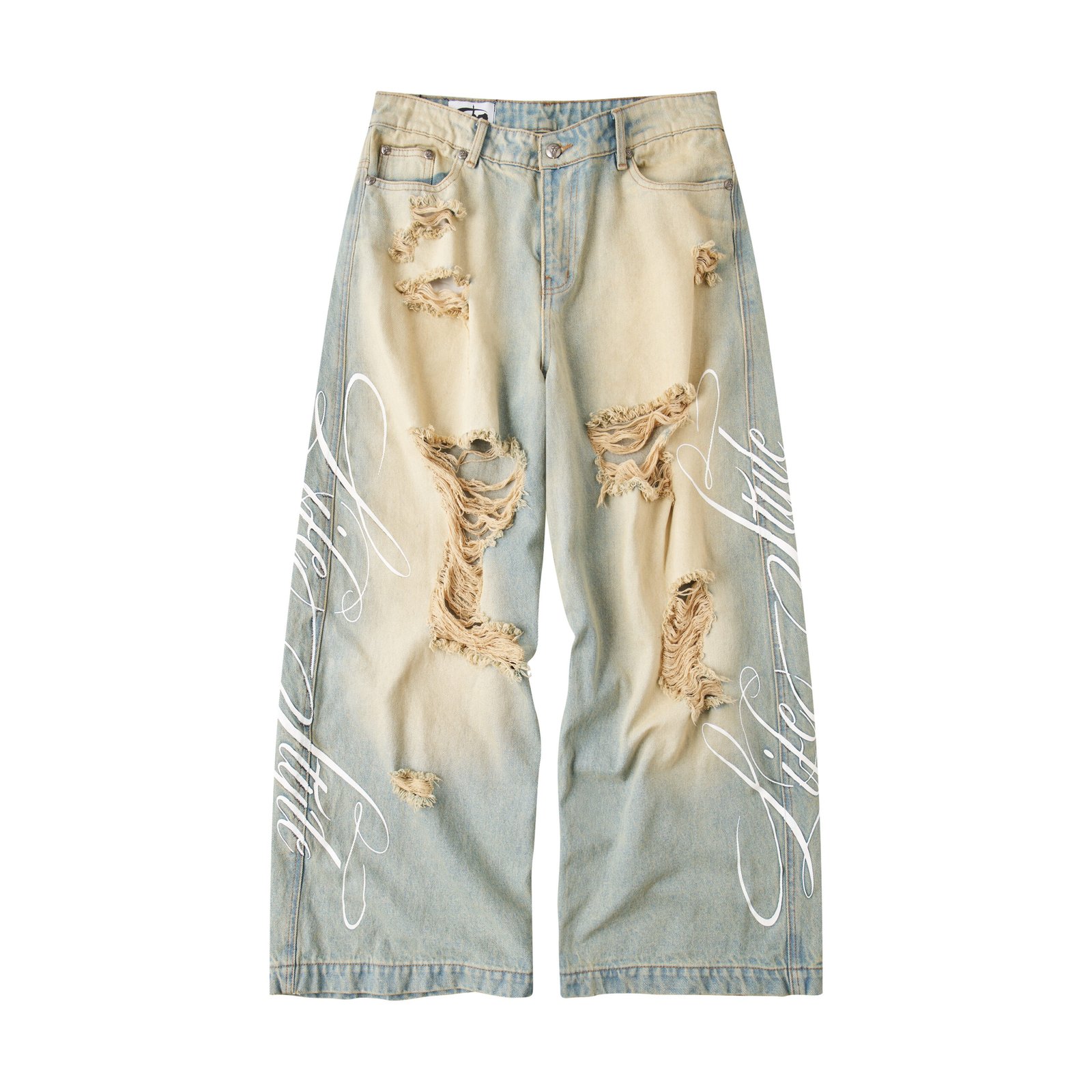 "LIFESTYLE" VINTAGE WAXED BAGGY JEANS